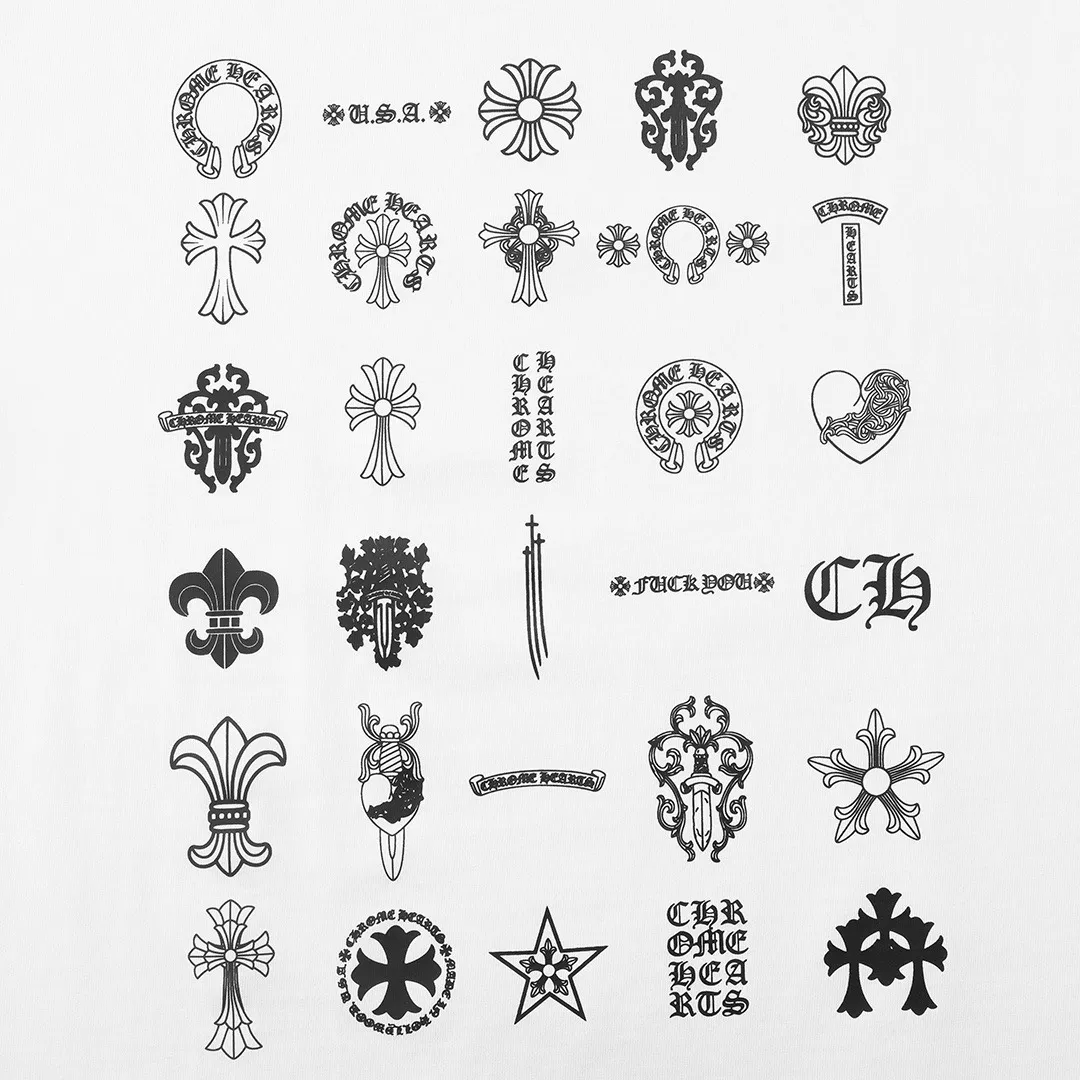 P150 Chrome Hearts Chrome Hearts 2026 official website new brand collection logo, same style for men and women, short-sleeved T-shirt ·Customized 300g 100% double yarn pure cotton fabric ·Dyeing 32 counts double-strand thread ·Collar label, hangtag, main mark and three labels complete Color: White Size: XS S M L